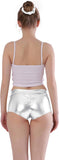 Women'S Shiny Metallic Rave Booty Shorts Hot Pants Dance Bottom