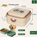 2-in-1 Portable Pet Water Bottle with Food Container - Foldable Travel Dispenser for Dogs & Cats Leakproof Outdoor Hydration