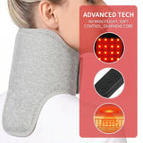660-850nm Electric Red Light Heated Neck Belt Infrared Neck Care Pain Relief Muscle Relaxation 3 Gear Vibration Massage Brace