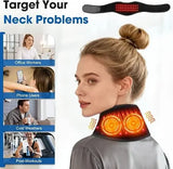 Heated Neck Wrap Neck Heating Pad Rechargeable Neck Massager Red Light 3 Heat Levels 3 Massage Modes Wearable Neck Warmer Gift
