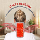 660-850nm Electric Red Light Heated Neck Belt Infrared Neck Care Pain Relief Muscle Relaxation 3 Gear Vibration Massage Brace