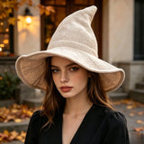 Halloween Witch Hat, Foldable Knitted Women's Hat, Halloween Party Hat, Magic Hat, Holiday Party, Role-Playing, Decoration
