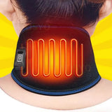 Electric Heated Neck Protection Belt Three Adjustable Temperature Levels for Warmth and Neck Massage Neck Relaxation Black