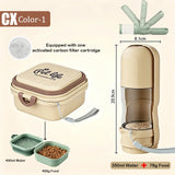 2-in-1 Portable Pet Water Bottle with Food Container - Foldable Travel Dispenser for Dogs & Cats Leakproof Outdoor Hydration