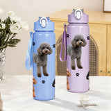 750ml Plastic Water Bottle with Pet Animal Print Reusable Leakproof Cup for Daily Use