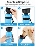 Portable Dog Water Bottle 500ML Collapsible Pet Travel Drinking Cup Squeeze Water Feeder Bowl for Dogs Cats