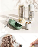 2-in-1 Portable Pet Water Bottle with Food Container - Foldable Travel Dispenser for Dogs & Cats Leakproof Outdoor Hydration