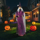 Halloween Decorations Props Life Size Animatronic Witch Sound Activated Screaming Glowing Eyes for Haunted House Party Supplies