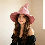 Halloween Witch Hat, Foldable Knitted Women's Hat, Halloween Party Hat, Magic Hat, Holiday Party, Role-Playing, Decoration