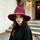 Halloween Witch Hat, Foldable Knitted Women's Hat, Halloween Party Hat, Magic Hat, Holiday Party, Role-Playing, Decoration