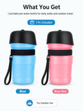 Portable Dog Water Bottle 500ML Collapsible Pet Travel Drinking Cup Squeeze Water Feeder Bowl for Dogs Cats