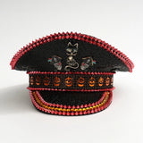 Halloween Men and Women's Party Hat Metal Foxes Skulls Smiling Pumpkin Three-dimensional Rivets Design Festival Carnival
