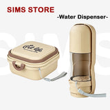 2-in-1 Portable Pet Water Bottle with Food Container - Foldable Travel Dispenser for Dogs & Cats Leakproof Outdoor Hydration