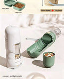 2-in-1 Portable Pet Water Bottle with Food Container - Foldable Travel Dispenser for Dogs & Cats Leakproof Outdoor Hydration
