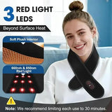 Heated Neck Wrap Neck Heating Pad Rechargeable Neck Massager Red Light 3 Heat Levels 3 Massage Modes Wearable Neck Warmer Gift