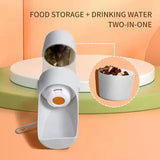 Pet  2-in-1 Dog Water Bottle & Food Container: Foldable Bowl, Leak-Proof & Portable.Essential Durable Travel Gear for Dog Cat