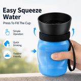 Portable Dog Water Bottle 500ML Collapsible Pet Travel Drinking Cup Squeeze Water Feeder Bowl for Dogs Cats