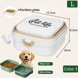 2-in-1 Portable Pet Water Bottle with Food Container - Foldable Travel Dispenser for Dogs & Cats Leakproof Outdoor Hydration