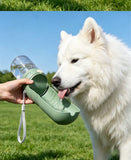 2-in-1 Portable Pet Water Bottle with Food Container - Foldable Travel Dispenser for Dogs & Cats Leakproof Outdoor Hydration