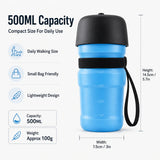 Portable Dog Water Bottle 500ML Collapsible Pet Travel Drinking Cup Squeeze Water Feeder Bowl for Dogs Cats