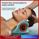 Heated Neck Traction Cervical Traction Device Pillow Electric Shoulder Massage Neck Massager Stretcher with Heat