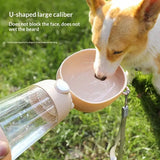 Pet Water Bottle Outdoors 480ml Portable Dog Water Feeder One Hand Operation for Hiking and Daily Walk