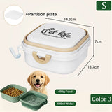 2-in-1 Portable Pet Water Bottle with Food Container - Foldable Travel Dispenser for Dogs & Cats Leakproof Outdoor Hydration