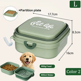 2-in-1 Portable Pet Water Bottle with Food Container - Foldable Travel Dispenser for Dogs & Cats Leakproof Outdoor Hydration