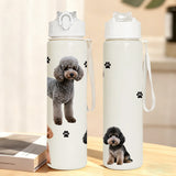 750ml Plastic Water Bottle with Pet Animal Print Reusable Leakproof Cup for Daily Use