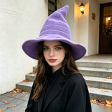 Halloween Witch Hat, Foldable Knitted Women's Hat, Halloween Party Hat, Magic Hat, Holiday Party, Role-Playing, Decoration