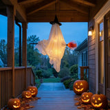 Halloween Hanging Ghost Decorations Cute Ghost Ornament Hanging Ghost with Broom Halloween Decoration Flying Witch for Haunted