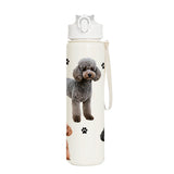 750ml Plastic Water Bottle with Pet Animal Print Reusable Leakproof Cup for Daily Use