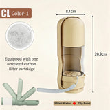 2-in-1 Portable Pet Water Bottle with Food Container - Foldable Travel Dispenser for Dogs & Cats Leakproof Outdoor Hydration