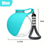 Plastic Dogs Cat Drinking Bottle with Lanyard Outdoor Foldable Water Dispensers Leak-proof Compact Travel Pet Feeding Bottle