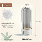 2-in-1 Portable Pet Water Bottle with Food Container - Foldable Travel Dispenser for Dogs & Cats Leakproof Outdoor Hydration