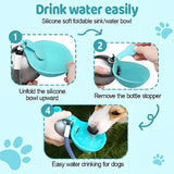Portable spherical water bottle for pets; features a transparent, drop-resistant design with a lanyard; sealed and leak-proof.