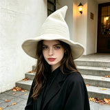 Halloween Witch Hat, Foldable Knitted Women's Hat, Halloween Party Hat, Magic Hat, Holiday Party, Role-Playing, Decoration