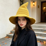 Halloween Witch Hat, Foldable Knitted Women's Hat, Halloween Party Hat, Magic Hat, Holiday Party, Role-Playing, Decoration