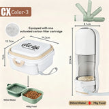 2-in-1 Portable Pet Water Bottle with Food Container - Foldable Travel Dispenser for Dogs & Cats Leakproof Outdoor Hydration