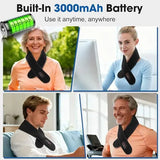 Heated Neck Wrap Neck Heating Pad Rechargeable Neck Massager Red Light 3 Heat Levels 3 Massage Modes Wearable Neck Warmer Gift