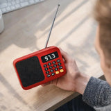 Portable FM Radio Portable Bluetooth Speaker with LED Light support Recording TF Card USB Play Wireless Speaker Radio FM Receive