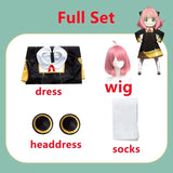 Halloween  X Familie Anya Vervalser Cosplay Kostuum Anime Cosplay   Volwassen Kleding Inclusief Sokken Duivel Hoorn Hoofddeksels