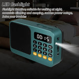 Portable FM Radio Portable Bluetooth Speaker with LED Light support Recording TF Card USB Play Wireless Speaker Radio FM Receive