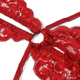 Women'S Deep V Lace Teddy One Piece Lingerie Cutout Strappy Lingerie