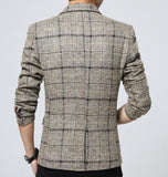 Mens Navy Plaid Blazer - Presidential Brand (R)
