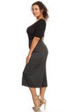 Plus Size Women's Gaucho Pants Knit Capri Culottes Lose Fit 1XL, 2XL, 3XL - Presidential Brand (R)