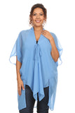 Plus Size Women's Front Tie Beach Dress Cove Up Swimwear Made in USA - Presidential Brand (R)