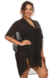 Plus Size Women's Front Tie Beach Dress Cove Up Swimwear Made in USA - Presidential Brand (R)