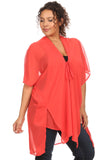 Plus Size Women's Front Tie Beach Dress Cove Up Swimwear Made in USA - Presidential Brand (R)