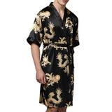 Robe Mens Plus Size Retro Luxury Stain Japanese Kimono Chinese Dragon Ice Silk Sleepwear - Presidential Brand (R)